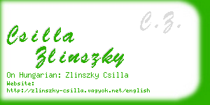 csilla zlinszky business card